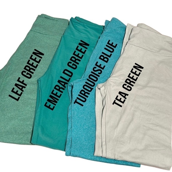 NWOT LulaRoe OS Soft Leggings One Size Heathered Leaf Green 2-10 Small-Large - Picture 7 of 11